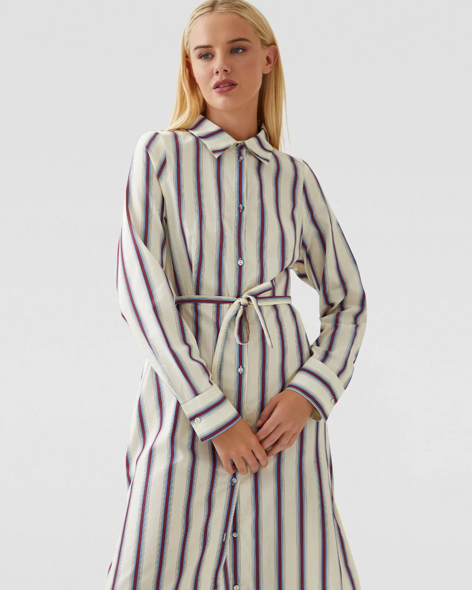 Dianne Cotton Striped Shirt Dress