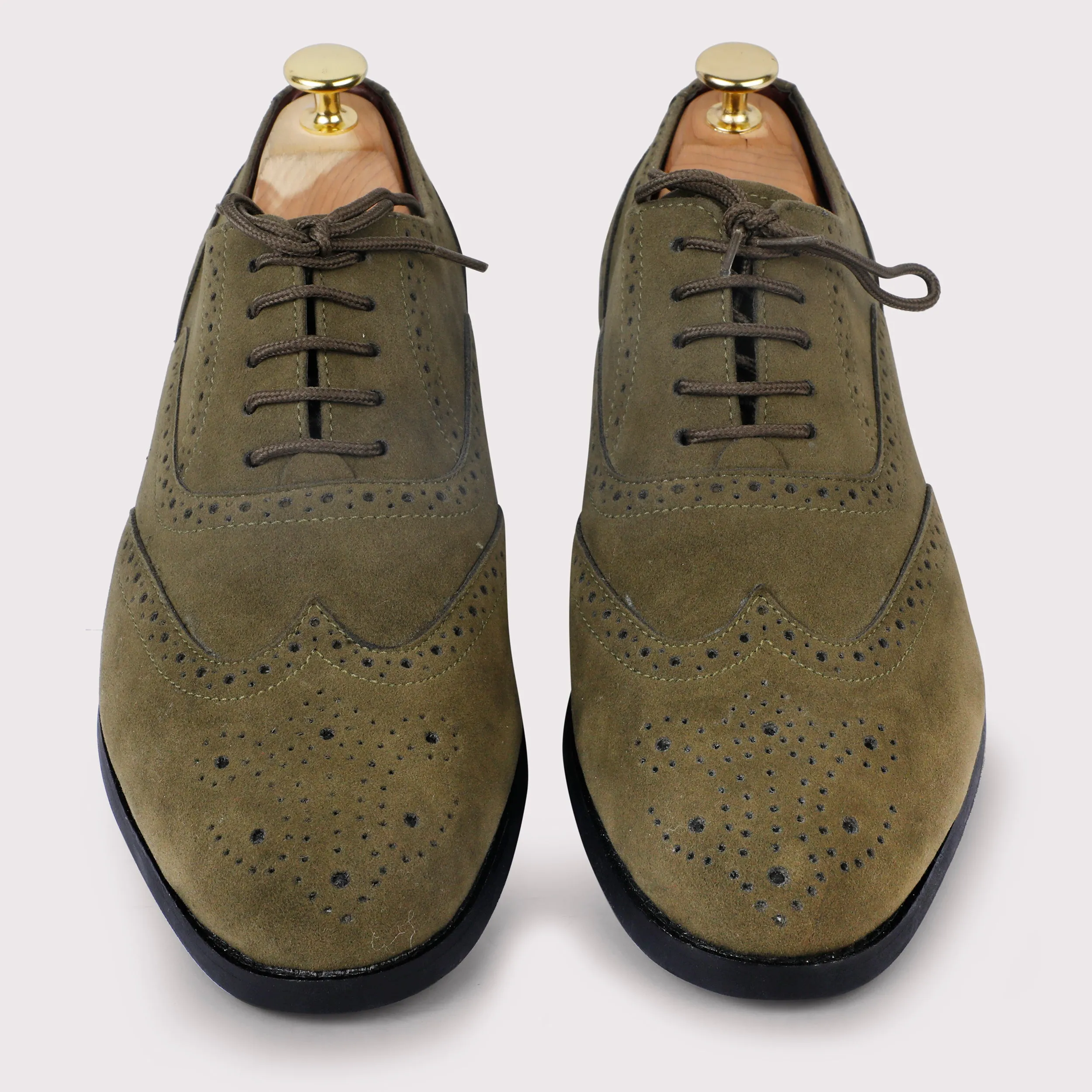 Forrero Suede Brogues - Olive Green