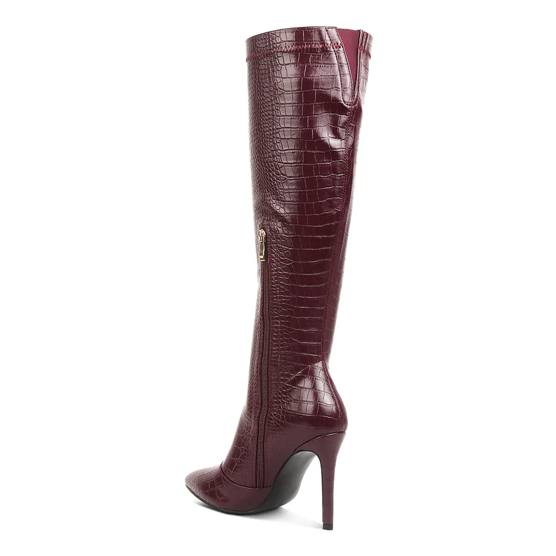 Wheedle Croc High Heeled Calf Boots